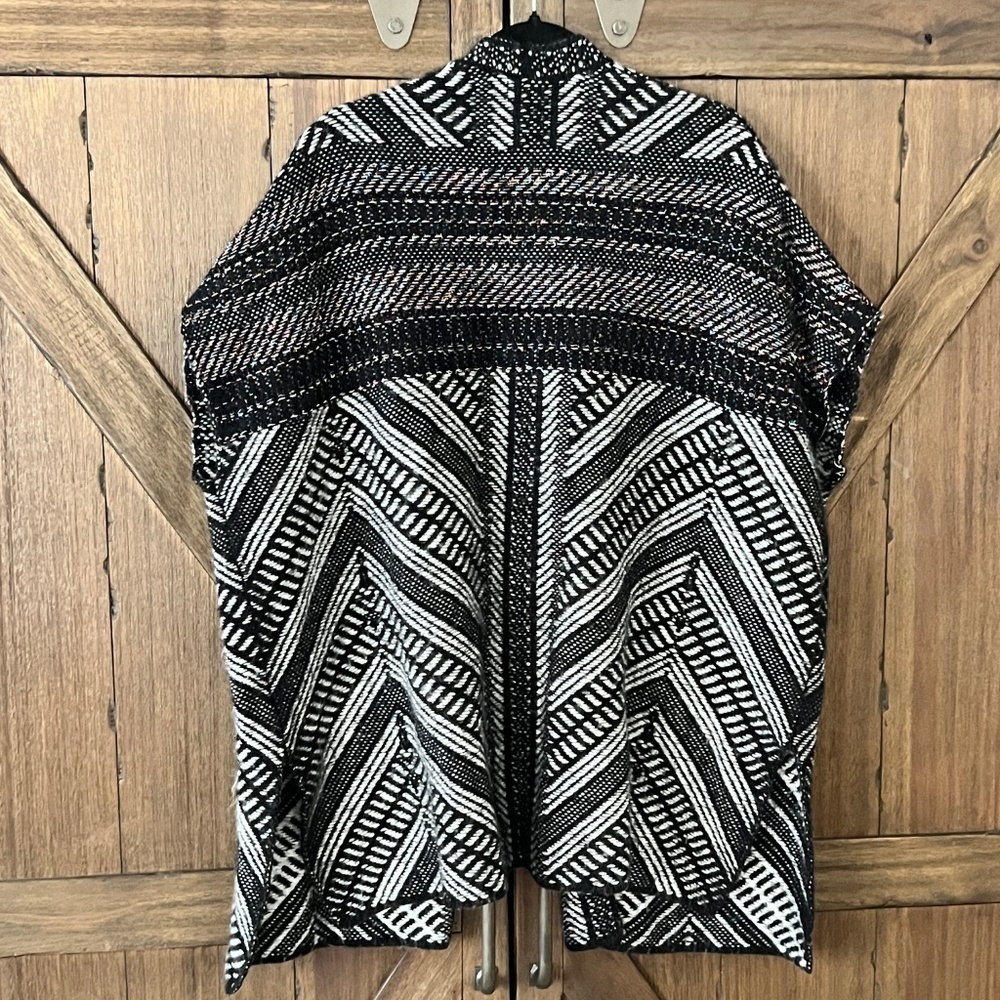 Anthropologie Molly Bracken Sally Geo Open Front Metallic Cardigan Size XS/S - Picture 3 of 8